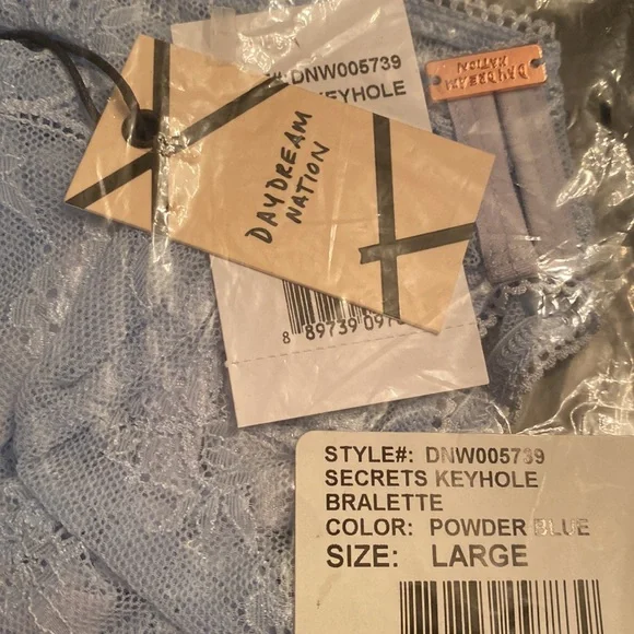 NWT Revolve Daydream Nation Secrets Keyhole Bralette in Powder Blue XS or Small